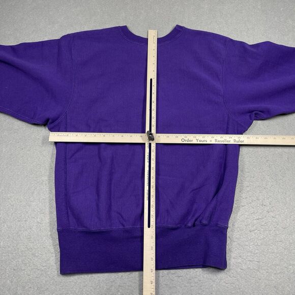 VTG Champion Sweatshirt Womens XL Purple Reverse Weave 90s Crewneck Oversized - Picture 6 of 9